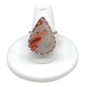 Red Jasper Ring Sterling Silver 925 Sz 8